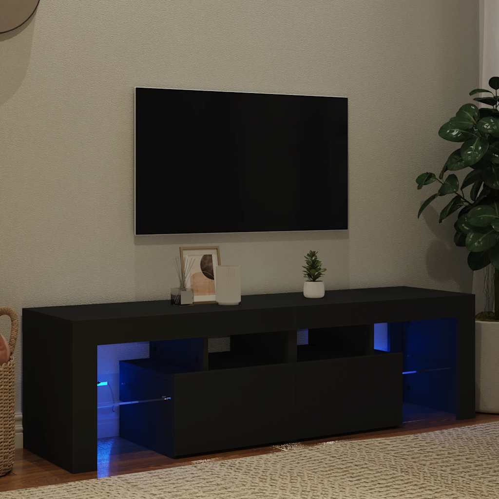 TV-Schrank mit LED-Beleuchtung Schwarz 140x36,5x40 cm