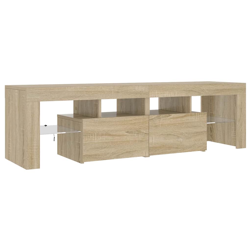 TV-Schrank mit LED-Beleuchtung Sonoma-Eiche 140x36,5x40 cm