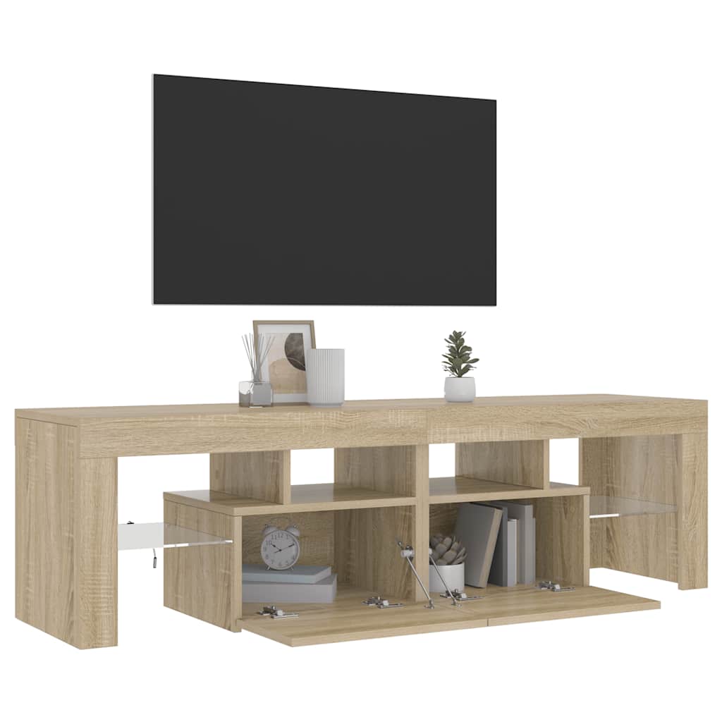 TV-Schrank mit LED-Beleuchtung Sonoma-Eiche 140x36,5x40 cm