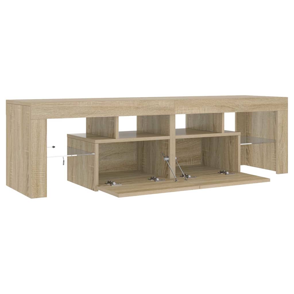 TV-Schrank mit LED-Beleuchtung Sonoma-Eiche 140x36,5x40 cm