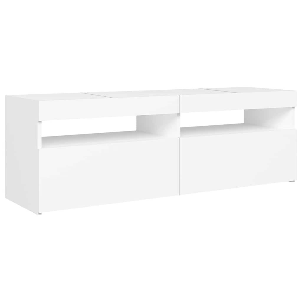 TV-Schrank mit LED-Leuchten Weiß 120x35x40 cm