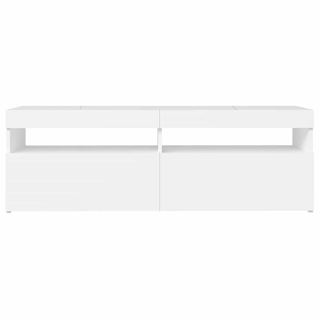 TV-Schrank mit LED-Leuchten Weiß 120x35x40 cm