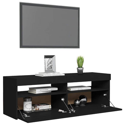 TV-Schrank mit LED-Leuchten Schwarz 120x35x40 cm