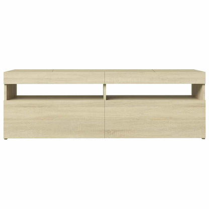 TV-Schrank mit LED-Leuchten Sonoma-Eiche 120x35x40 cm