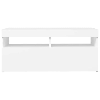 TV-Schrank mit LED-Leuchten Weiß 90x35x40 cm