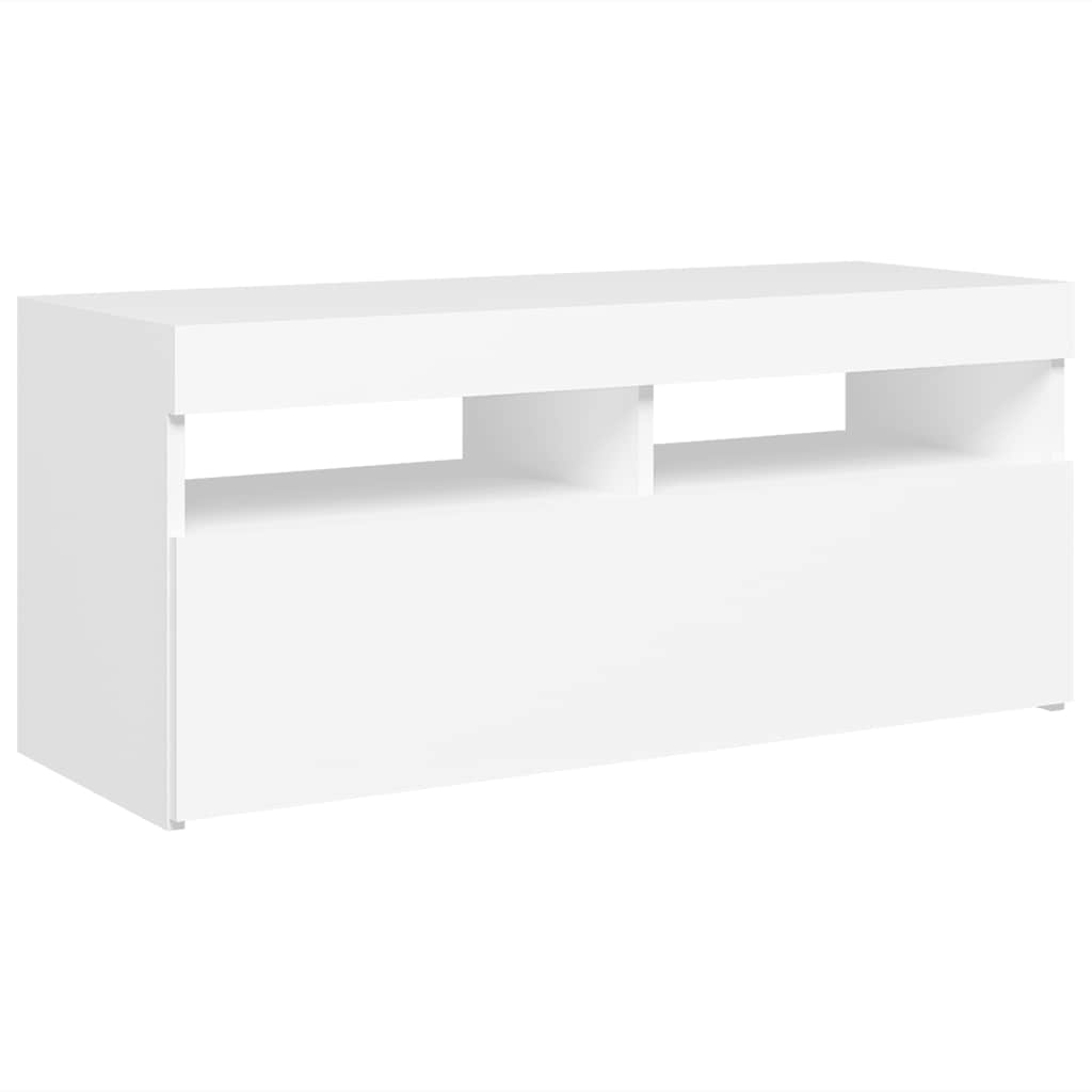 TV-Schrank mit LED-Leuchten Weiß 90x35x40 cm