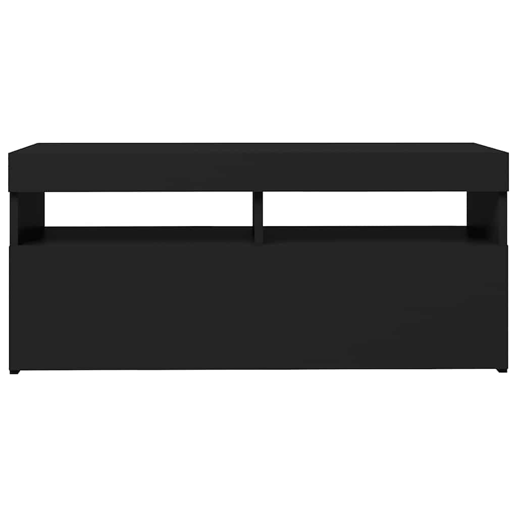 TV-Schrank mit LED-Leuchten Schwarz 90x35x40 cm