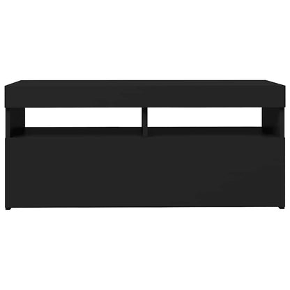 TV-Schrank mit LED-Leuchten Schwarz 90x35x40 cm
