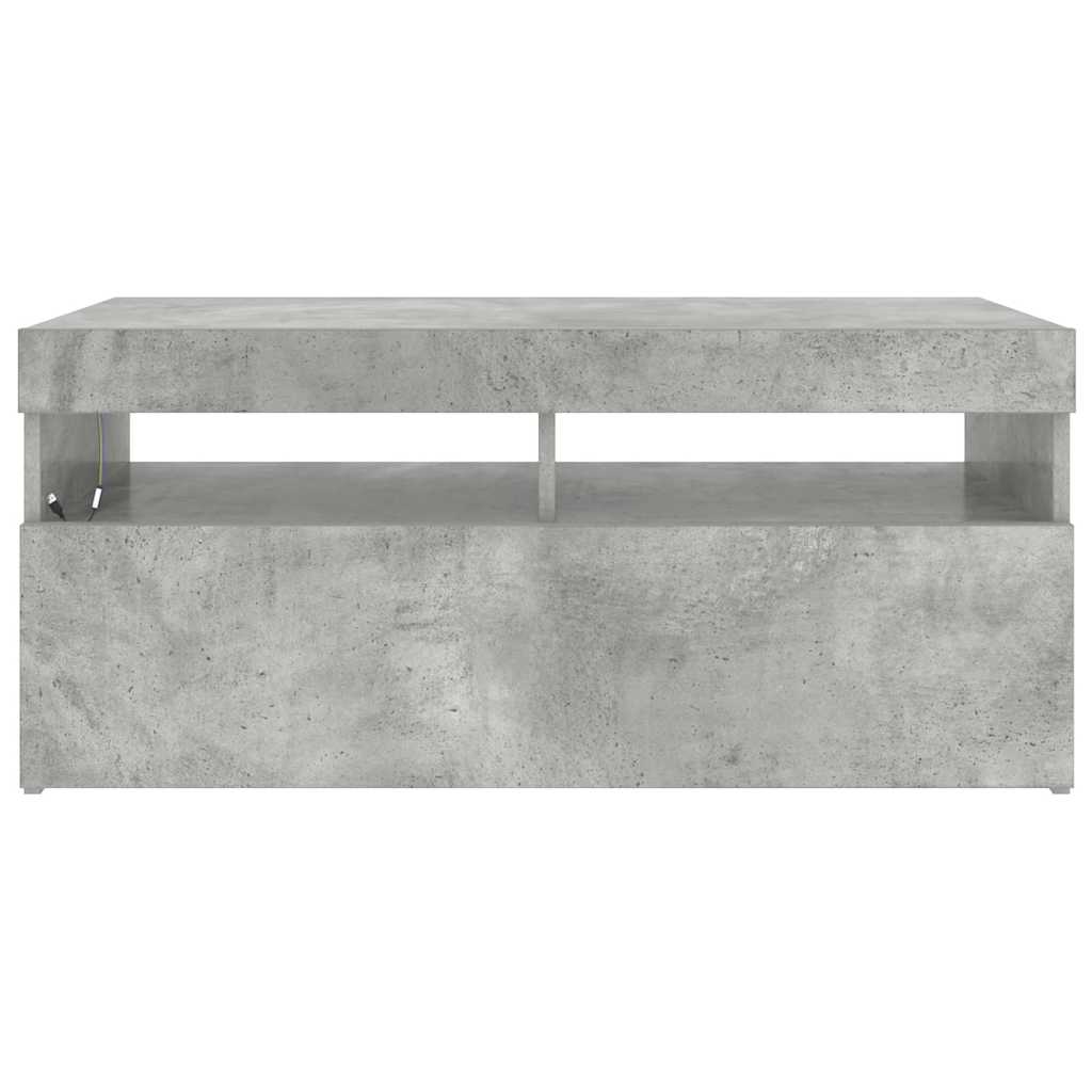 TV-Schrank mit LED-Leuchten Betongrau 90x35x40 cm
