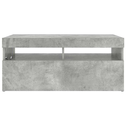 TV-Schrank mit LED-Leuchten Betongrau 90x35x40 cm