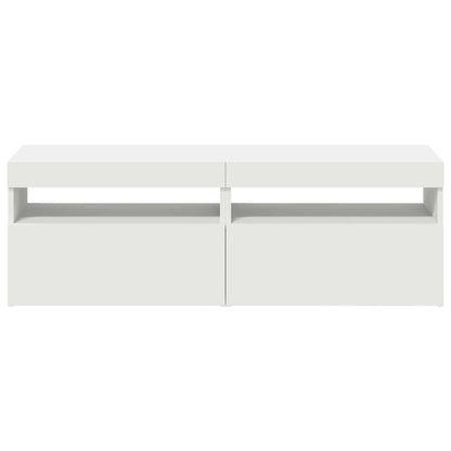 TV-Schränke mit LED-Leuchten 2 Stk. Weiß 60x35x40cm