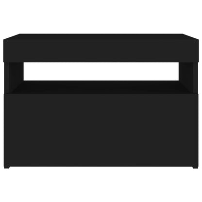 TV-Schrank mit LED-Leuchten Schwarz 60x35x40 cm