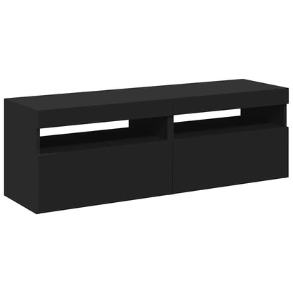 TV-Schränke LED-Leuchten 2 Stk. Schwarz 60x35x40cm