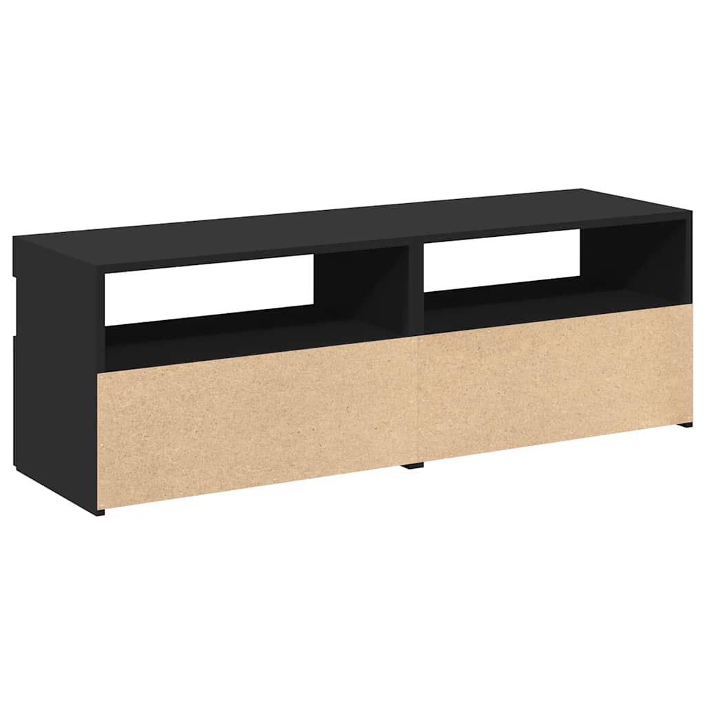 TV-Schränke LED-Leuchten 2 Stk. Schwarz 60x35x40cm