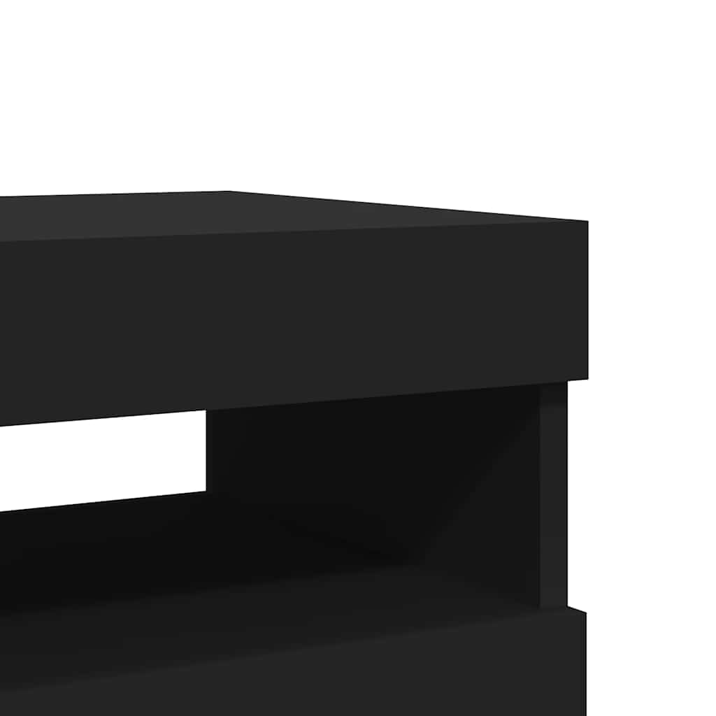 TV-Schränke LED-Leuchten 2 Stk. Schwarz 60x35x40cm