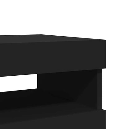 TV-Schränke LED-Leuchten 2 Stk. Schwarz 60x35x40cm