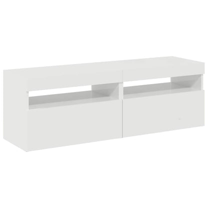 TV-Schränke mit LED-Leuchten 2 Stk. Hochglanz-Weiß 60x35x40 cm