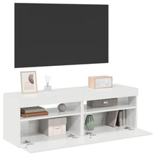 TV-Schränke mit LED-Leuchten 2 Stk. Hochglanz-Weiß 60x35x40 cm