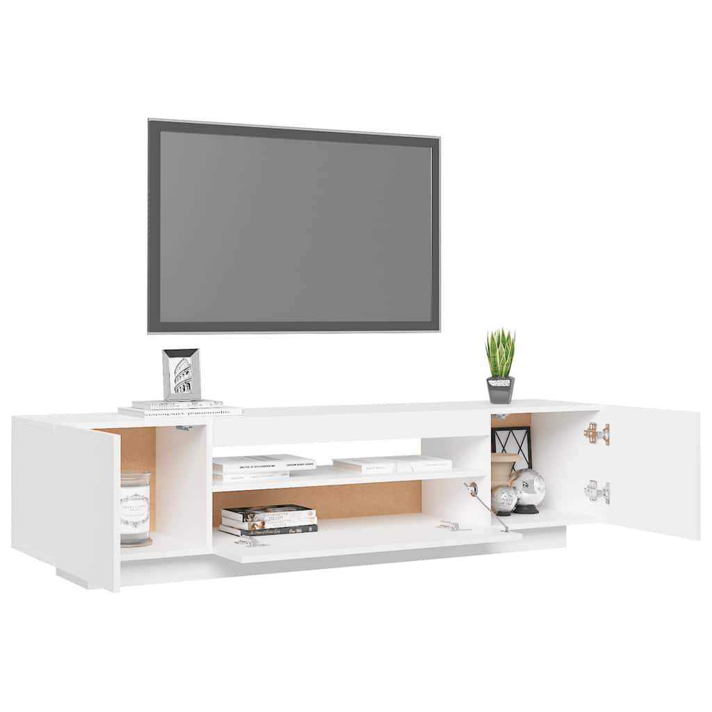 TV-Schrank mit LED-Leuchten Weiß 160x35x40 cm