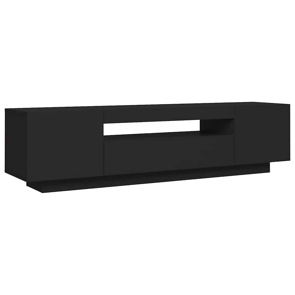 TV-Schrank mit LED-Leuchten Schwarz 160x35x40 cm