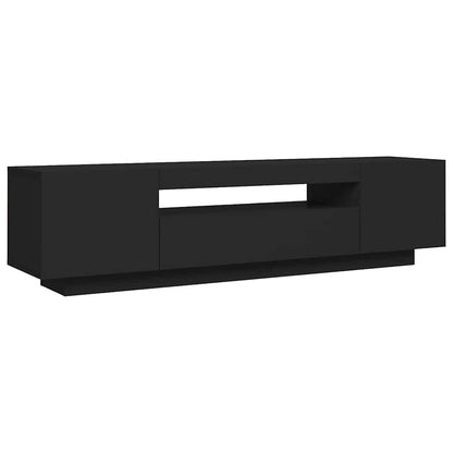 TV-Schrank mit LED-Leuchten Schwarz 160x35x40 cm