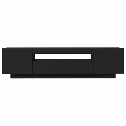 TV-Schrank mit LED-Leuchten Schwarz 160x35x40 cm