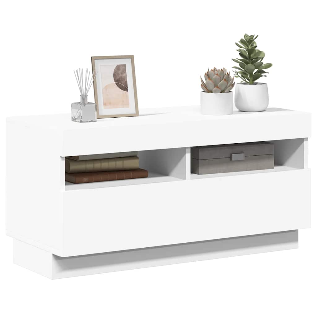 TV-Schrank mit LED-Leuchten Weiß 80x35x40 cm