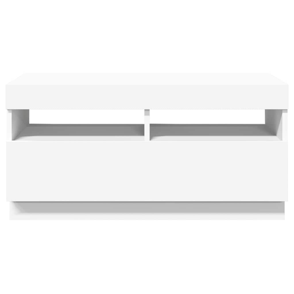 TV-Schrank mit LED-Leuchten Weiß 80x35x40 cm