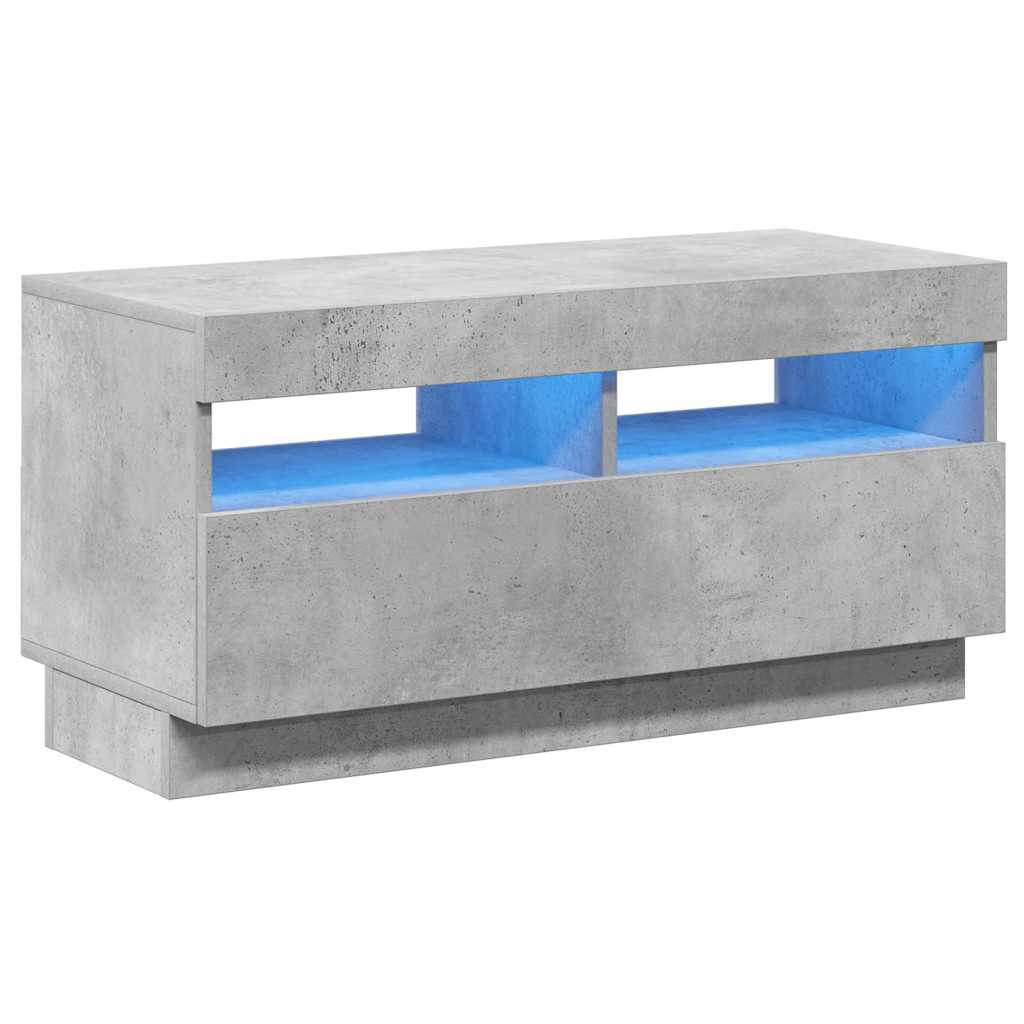 TV-Schrank mit LED-Beleuchtung Betongrau 80x35x40 cm