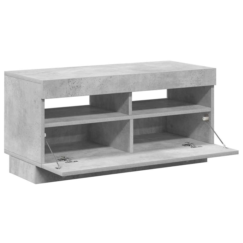 TV-Schrank mit LED-Beleuchtung Betongrau 80x35x40 cm