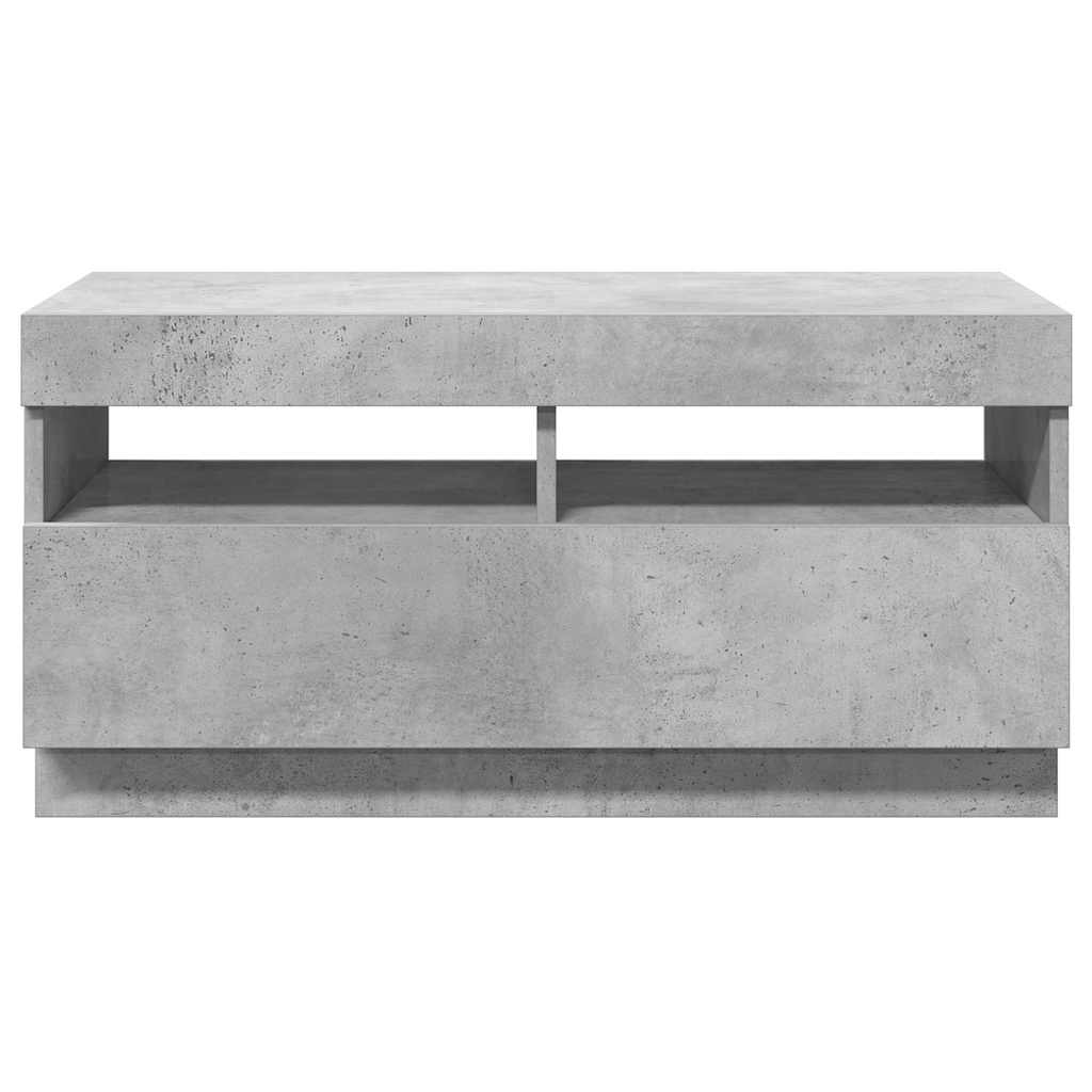 TV-Schrank mit LED-Beleuchtung Betongrau 80x35x40 cm