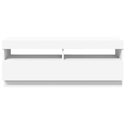 TV-Schrank mit LED-Leuchten Weiß 100x35x40 cm