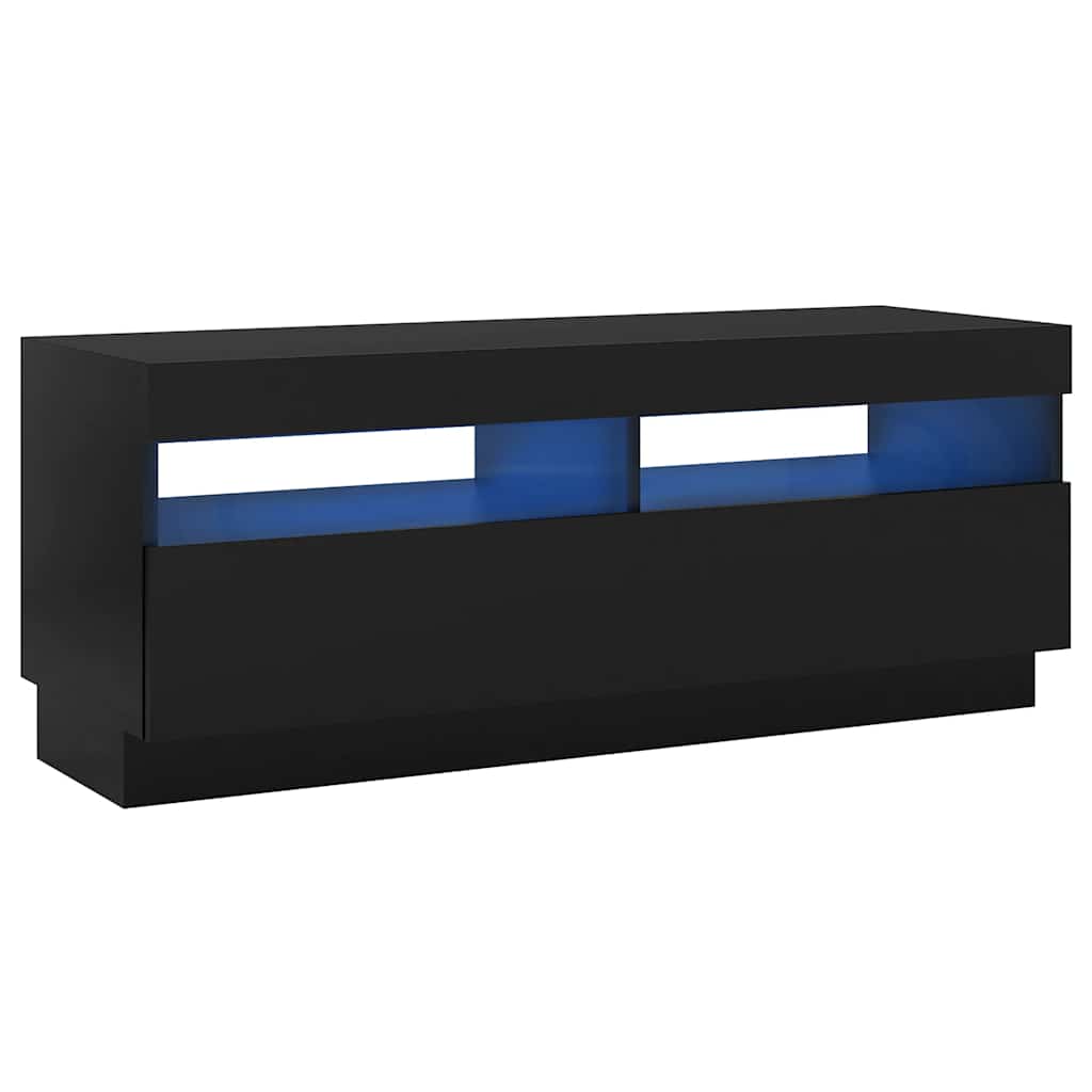 TV-Schrank mit LED-Leuchten Schwarz 100x35x40 cm