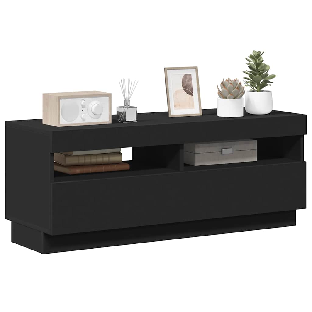 TV-Schrank mit LED-Leuchten Schwarz 100x35x40 cm