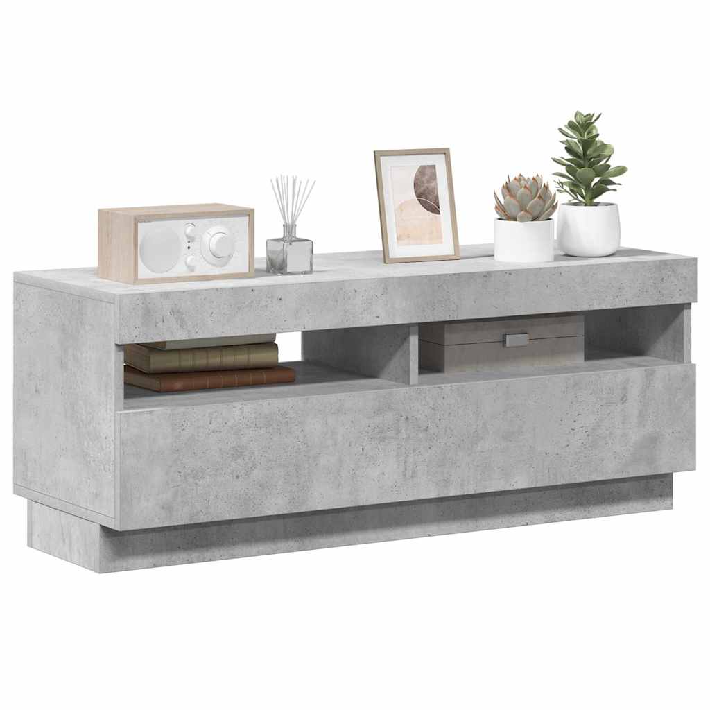 TV-Schrank mit LED-Beleuchtung Betongrau 100x35x40 cm