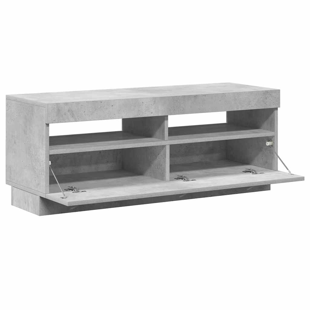 TV-Schrank mit LED-Beleuchtung Betongrau 100x35x40 cm