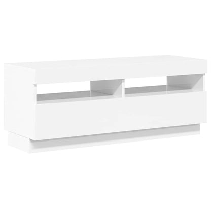 TV-Schrank mit LED-Leuchten Hochglanz-Weiß 100x35x40 cm