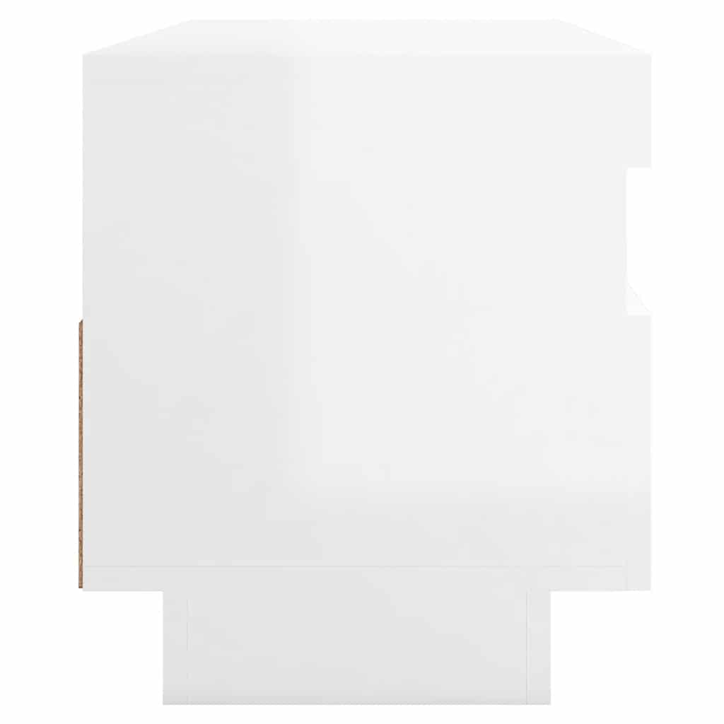 TV-Schrank mit LED-Leuchten Hochglanz-Weiß 100x35x40 cm