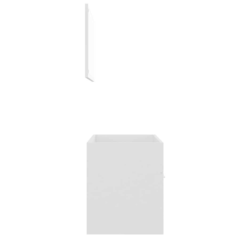 2-tlg. Badmöbel-Set Weiß Holzwerkstoff