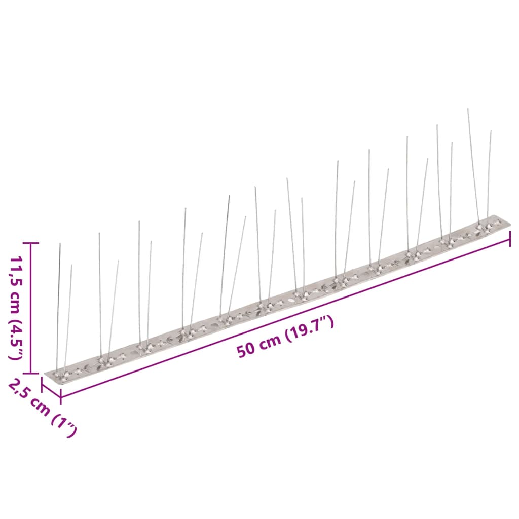20-tlg. Taubenabwehr Spikes-Set Edelstahl 10 m 2-reihig