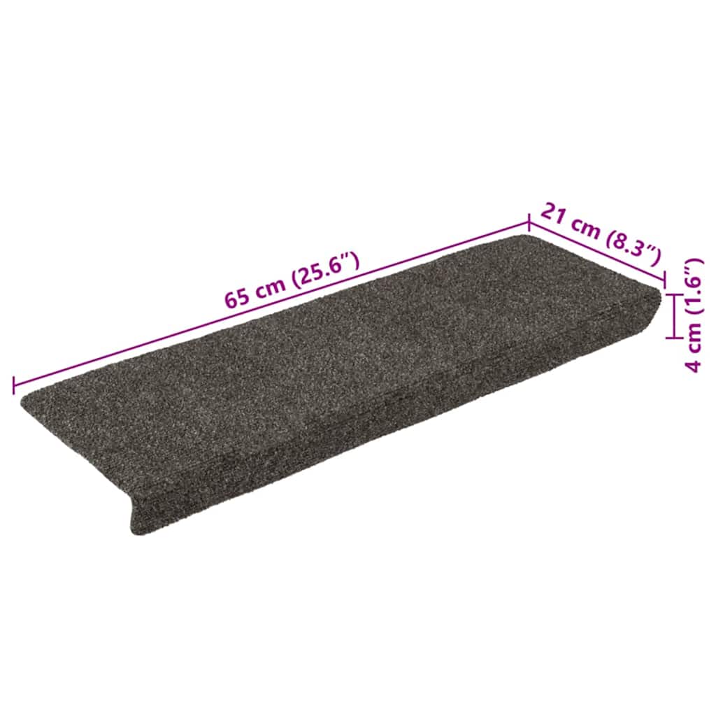 Stufenmatten Selbstklebend 15 Stk. 65x21x4 cm Anthrazit Rechteckiger Rand