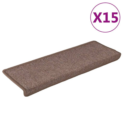 Stufenmatten 15 Stk. 65x21x4 cm Braun Rechteckiger Rand