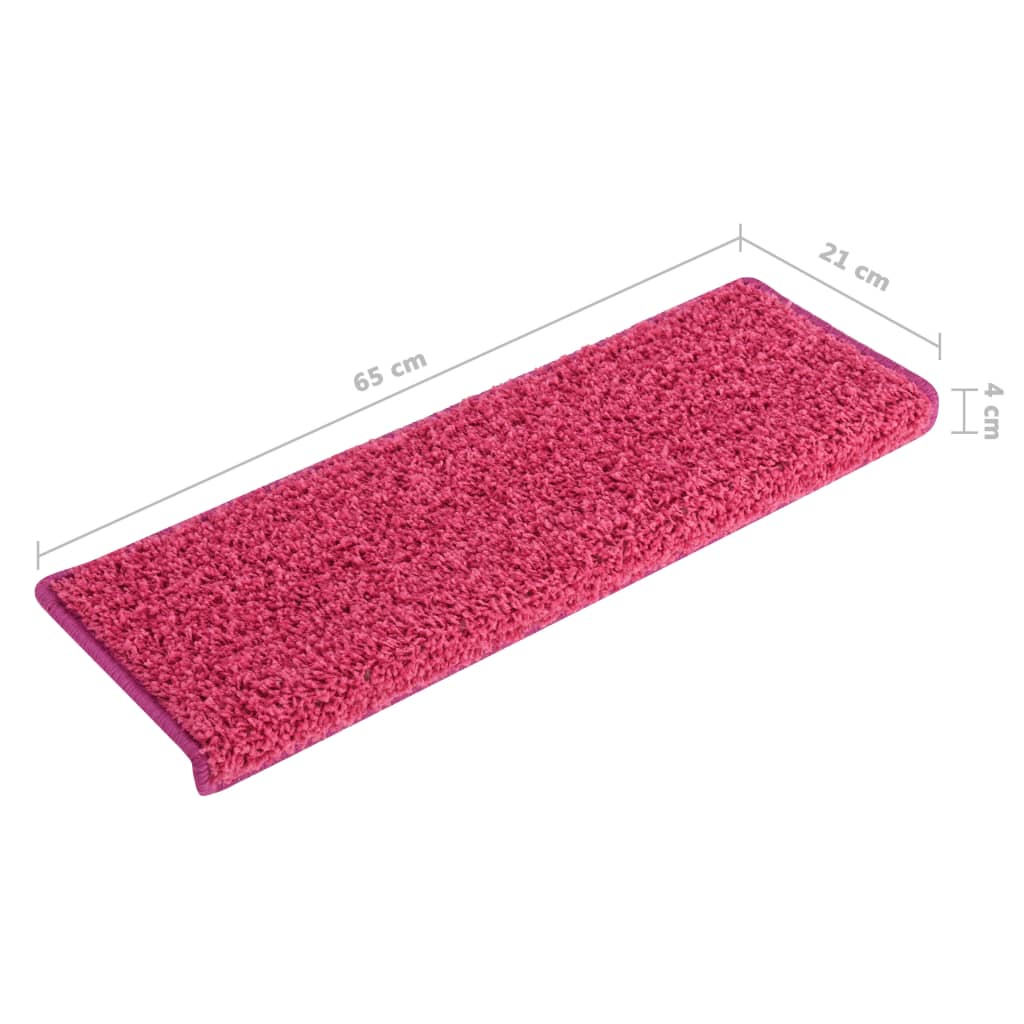 Stufenmatten 15 Stk. 65x21x4 cm Rosa Rechteckiger Rand