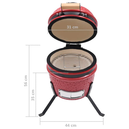 2-in-1 Kamado-Grill Smoker Keramik 56 cm Rot