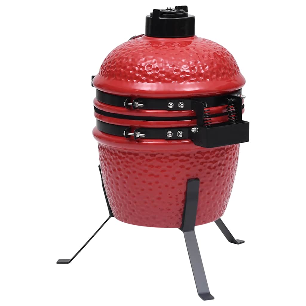 2-in-1 Kamado-Grill Smoker Keramik 56 cm Rot