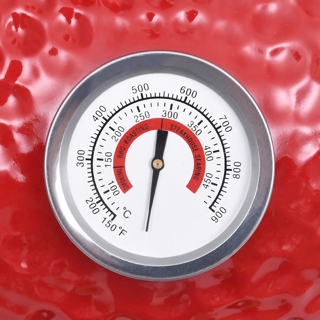 2-in-1 Kamado-Grill Smoker Keramik 56 cm Rot