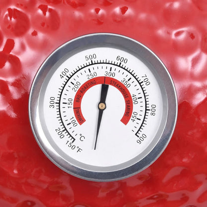 2-in-1 Kamado-Grill Smoker Keramik 56 cm Rot