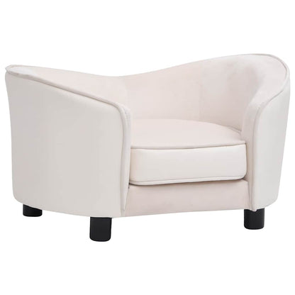 Hundesofa Creme 69x49x40 cm Plüsch und Kunstleder