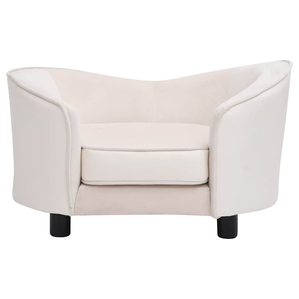 Hundesofa Creme 69x49x40 cm Plüsch und Kunstleder
