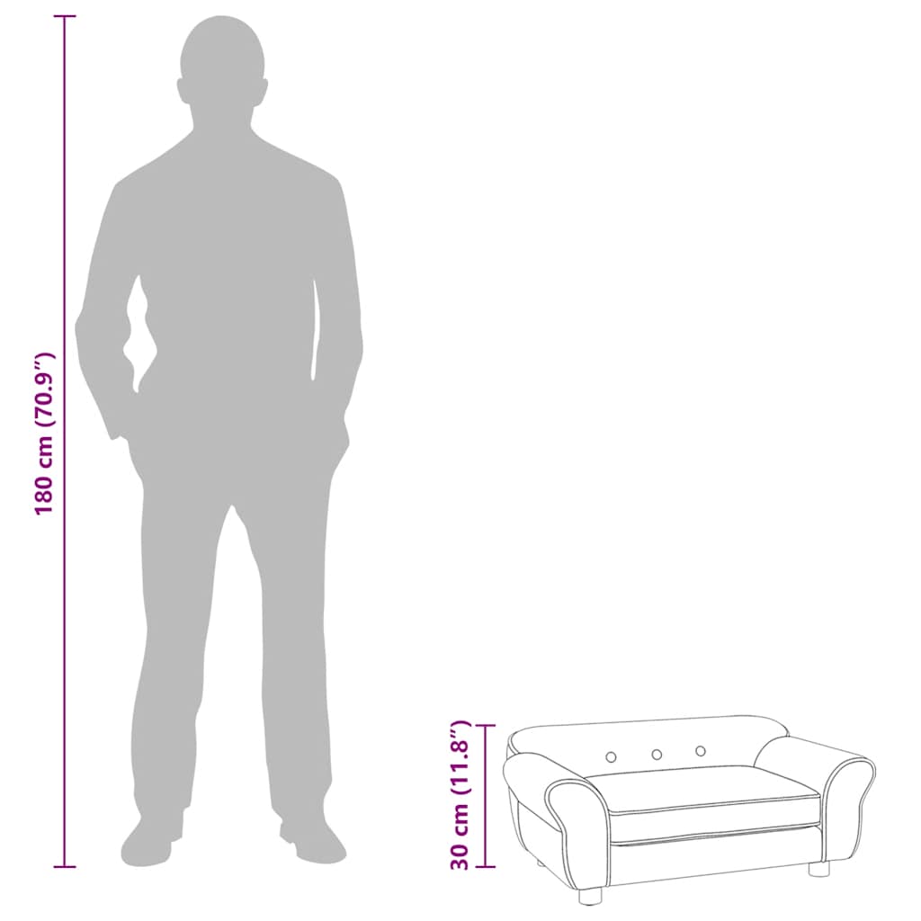 Hundesofa Dunkelgrau 72x45x30 cm Plüsch